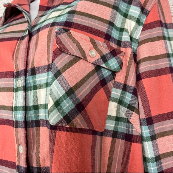 Eddie Bauer Plaid Flannel Button Front Long Sleeve Shirt - Picture 4 of 15